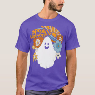 Spooky Season Floral Ghost Sunshine Funny Hallowee T-Shirt