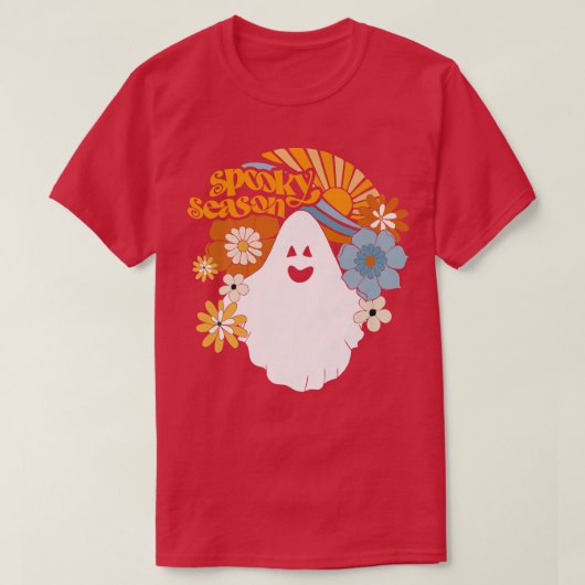 Spooky Season Floral Ghost Sunshine Funny Hallowee T-Shirt (Design vorne)