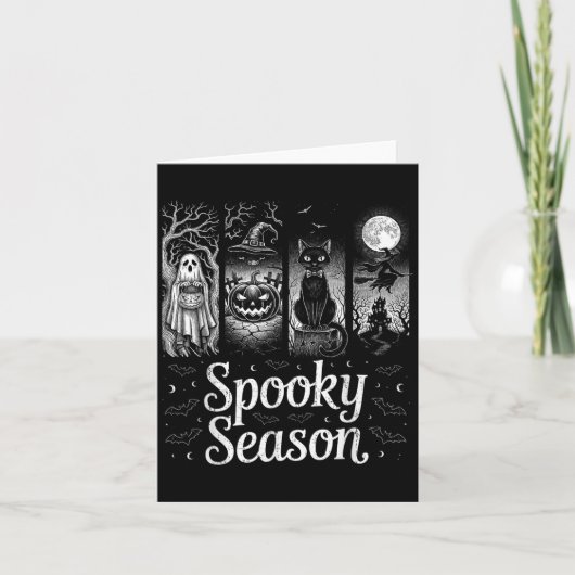 Spooky Season Funny Halloween Boo Hexe Cat Pumpki Karte (Vorderseite)