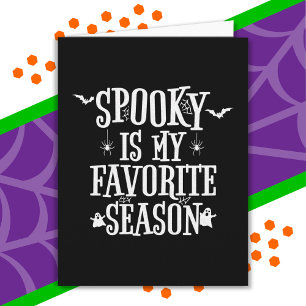 Spooky Season Gespenster Fledermäuse Spiders Happy Karte