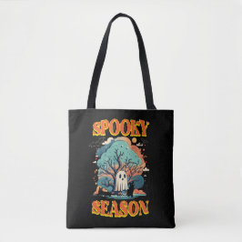 Spooky Season Ghost & Black Cat Halloween Design Tasche