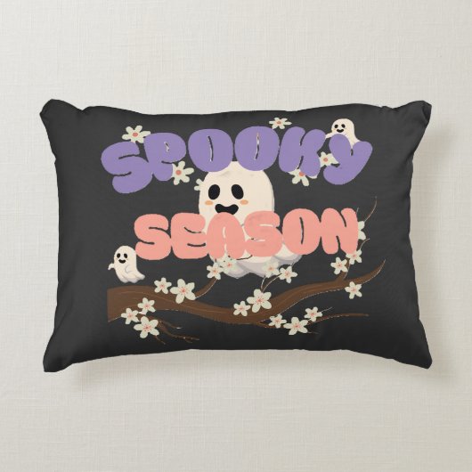 Spooky Season ghost Halloween accent Throw Pillow Dekokissen (Vorderseite)