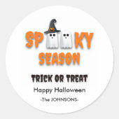 Spooky Season Ghost - Halloween-Design Runder Aufkleber (Vorderseite)