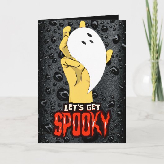Spooky Season Ghost Hand Halloween-Karte Karte (Vorderseite)