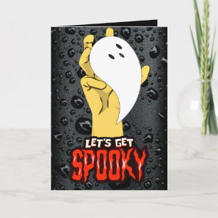 Spooky Season Ghost Hand Halloween-Karte Karte