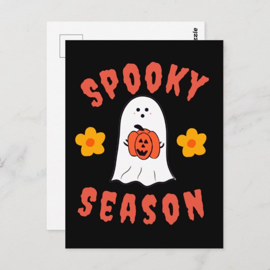 Spooky Season Ghost Postkarte (Vorne/Hinten)