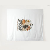 Spooky Season Ghost Retro Spooky Floral Halloween Wandteppich (Vorderseite (Horizontal))