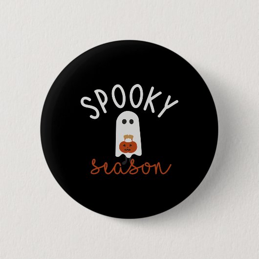 Spooky Season Ghost Spaß Niedlich Halloween Kostüm Button (Vorderseite)