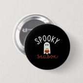 Spooky Season Ghost Spaß Niedlich Halloween Kostüm Button (Vorne & Hinten)