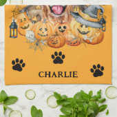 Spooky Season Golden Retriever Halloween Custom Geschirrtuch (Gefaltet)