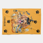 Spooky Season Golden Retriever Halloween Custom Geschirrtuch (Horizontal)