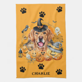 Spooky Season Golden Retriever Halloween Custom Geschirrtuch