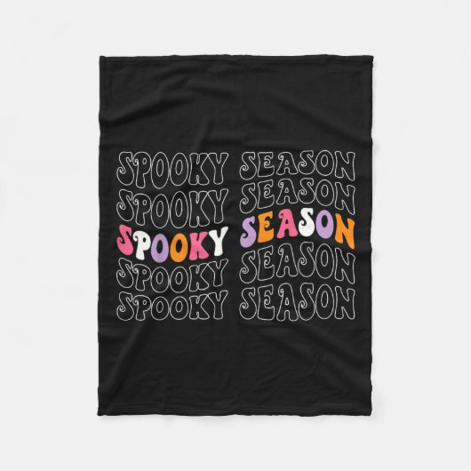 Spooky Season Groovy Halloween Costume Retro Wave  Fleecedecke (Vorderseite)