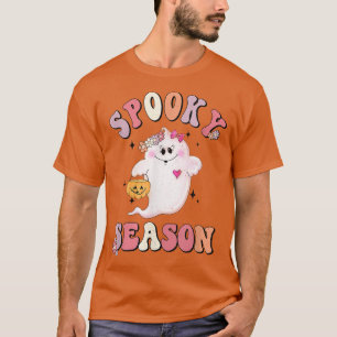 Spooky Season Groovy Halloween Ghost Pumpkin Gewür T-Shirt