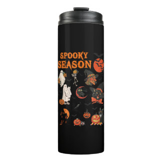 Spooky Season Halloween Black Cat Hexe Ghost Pump Thermosbecher