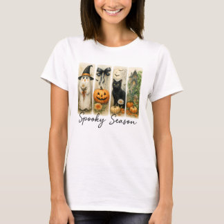 Spooky Season Halloween Black Cat T-Shirt