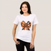 Spooky Season Halloween Bow Ghosts Bats Spiderweb Tri-Blend Shirt (Vorderseite voll)