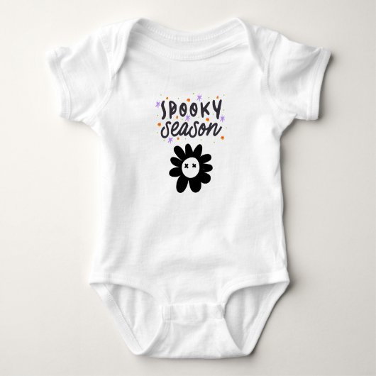  spooky season Halloween elegant black and white Baby Strampler (Vorderseite)