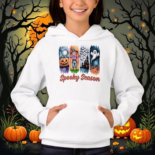 Spooky Season Halloween Fall Autumn Brush Strokes Hoodie