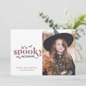 Spooky Season Halloween Foto Cards Karte (Stehend Vorderseite)
