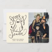Spooky Season Halloween Fotokarte Einladung (Vorderseite)