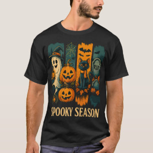 Spooky Season Halloween - Geist, Pumpkins, Katze T-Shirt