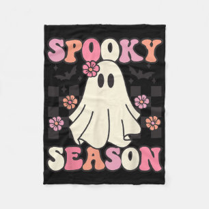 Spooky Season Halloween Ghost Kostüm Retro Groovy Fleecedecke