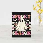 Spooky Season Halloween Ghost Kostüm Retro Groovy Karte (Gelbe Blume)