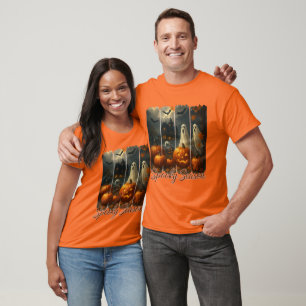 Spooky Season Halloween Ghosts Pumpkins T - Shirt