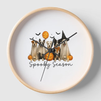 Spooky Season Halloween Hund Uhr