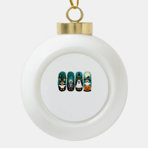 Spooky Season Halloween Keramik Kugel-Ornament