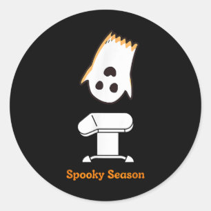 Spooky Season Halloween Niedlich Ghost Gymnast Vau Runder Aufkleber