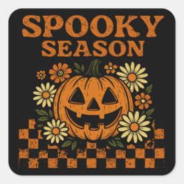 Spooky Season Halloween Pumpkin Quadratischer Aufkleber
