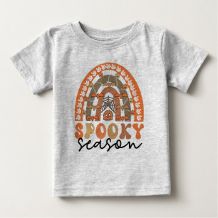 Spooky Season Halloween Rainbow Fall Baby T-shirt