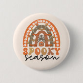 Spooky Season Halloween Rainbow Fall Button (Vorderseite)