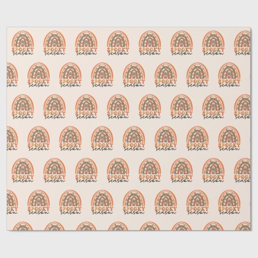 Spooky Season Halloween Rainbow Fall Geschenkpapier (Flach)