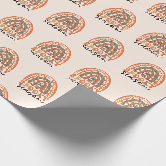 Spooky Season Halloween Rainbow Fall Geschenkpapier (Ecke)