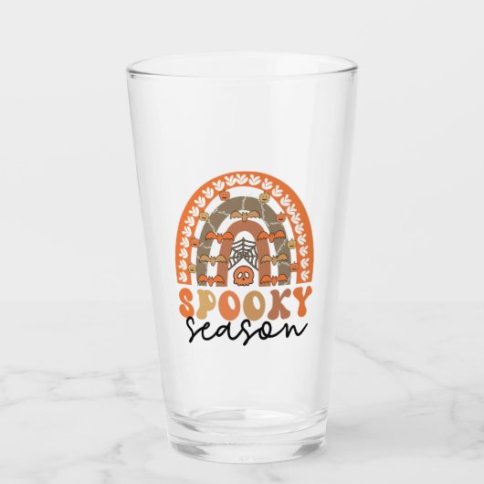 Spooky Season Halloween Rainbow Fall Glas (Vorderseite)