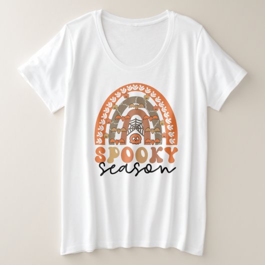 Spooky Season Halloween Rainbow Fall Große Größe T-Shirt (Design vorne)