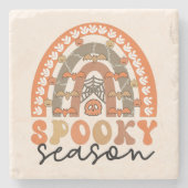 Spooky Season Halloween Rainbow Fall Steinuntersetzer (Vorderseite)