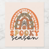 Spooky Season Halloween Rainbow Fall Weinetikett (Einzelnes Label)