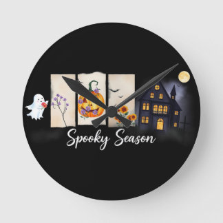 Spooky Season Halloween Runde Wanduhr
