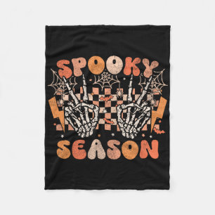 Spooky Season Halloween Skeleton Kostüm Retro Gro Fleecedecke