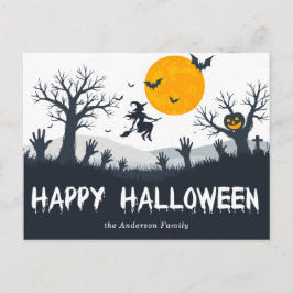Spooky Season Happy Halloween Hexenmeister Pumpkin Postkarte