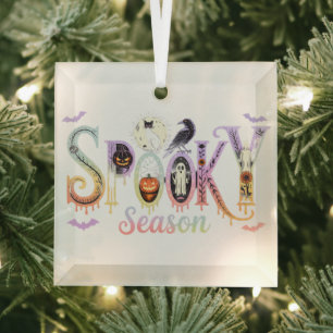 Spooky Season Iridescent Halloween Ornament Aus Glas