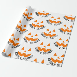 Spooky Season & Kürbislaterne Halloween Geschenkpapier