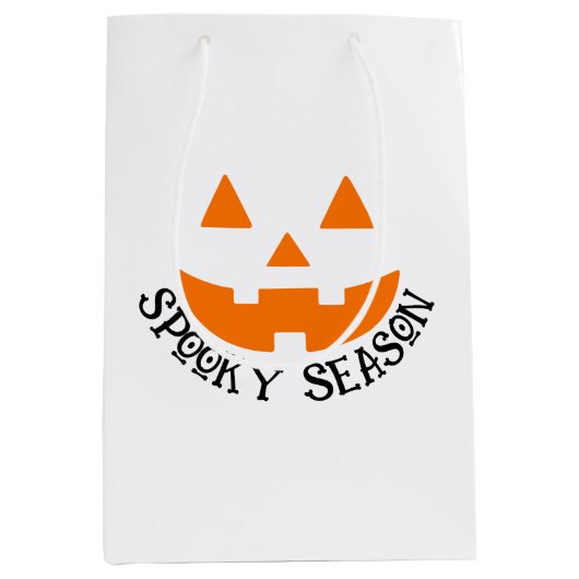Spooky Season & Kürbislaterne Halloween Mittlere Geschenktüte (Vorderseite)