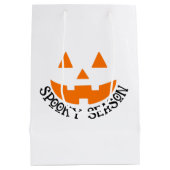 Spooky Season & Kürbislaterne Halloween Mittlere Geschenktüte (Rückseite)