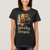 Spooky Season mit rosa Ribbon Halloween Bewusstsei T-Shirt (Vorderseite)