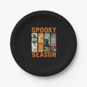 Spooky Season � Niedlich Ghost, Black Cat, Pumpkin Pappteller (Vorderseite)